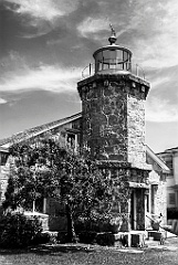 Stonington Harbor Lighthouse Museum in Connecticut BW